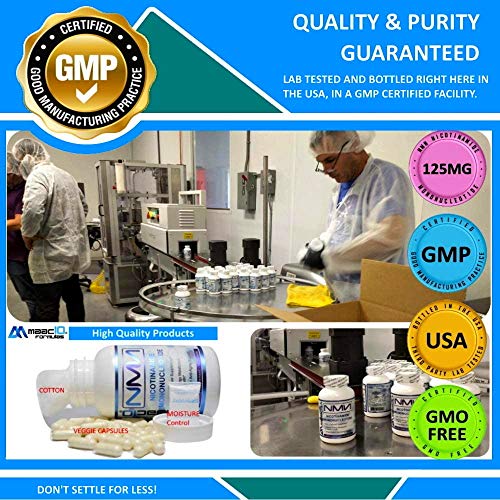 MAAC10 NMN Supplement Real Nicotinamide Mononucleotide (NMN 125mg Capsules). The Most Powerful NAD+ Precursor More Stable Than Riboside. We use 99% Pure Pharmaceutical Grade Stabilized NMN (30 Count) MAAC10 Au supplements