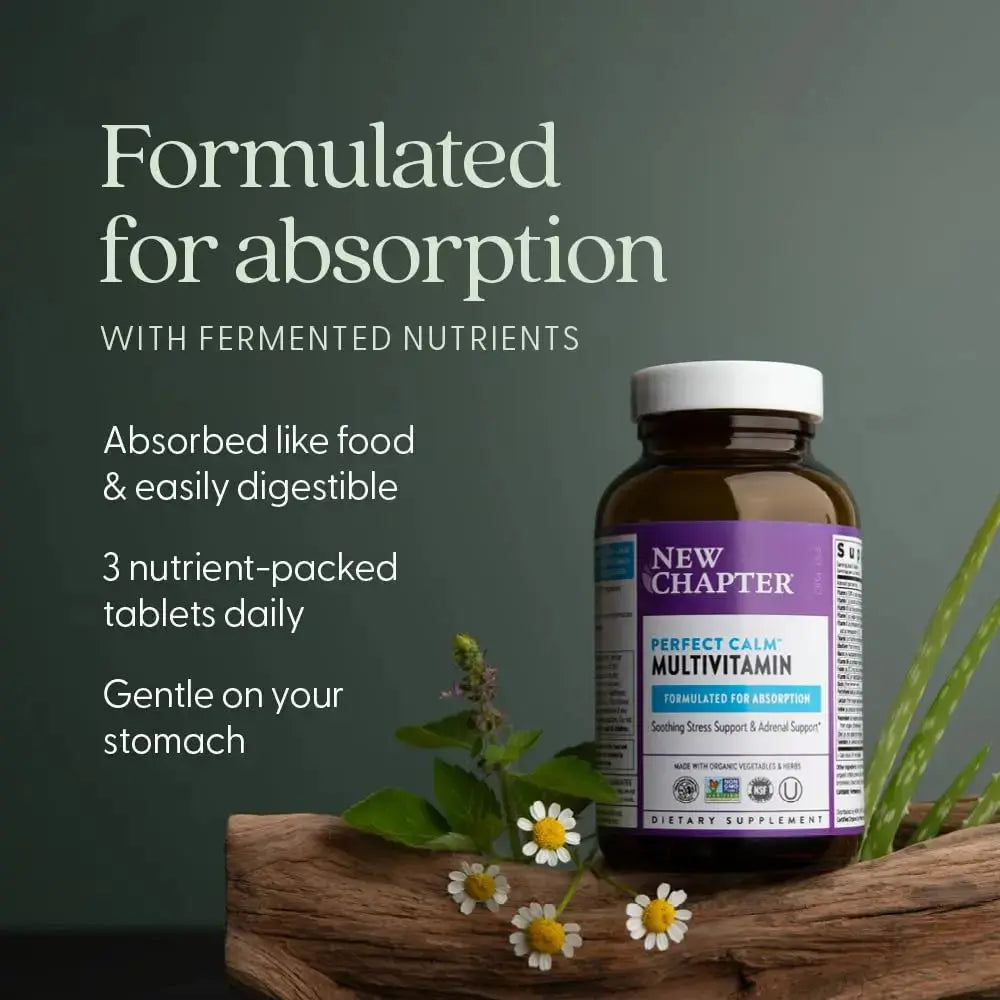 New Chapter Perfect Calm - Daily Multivitamin for Stress & Mood Support with B Vitamins + Holy Basil + Lemon Balm New Chapter Au supplements