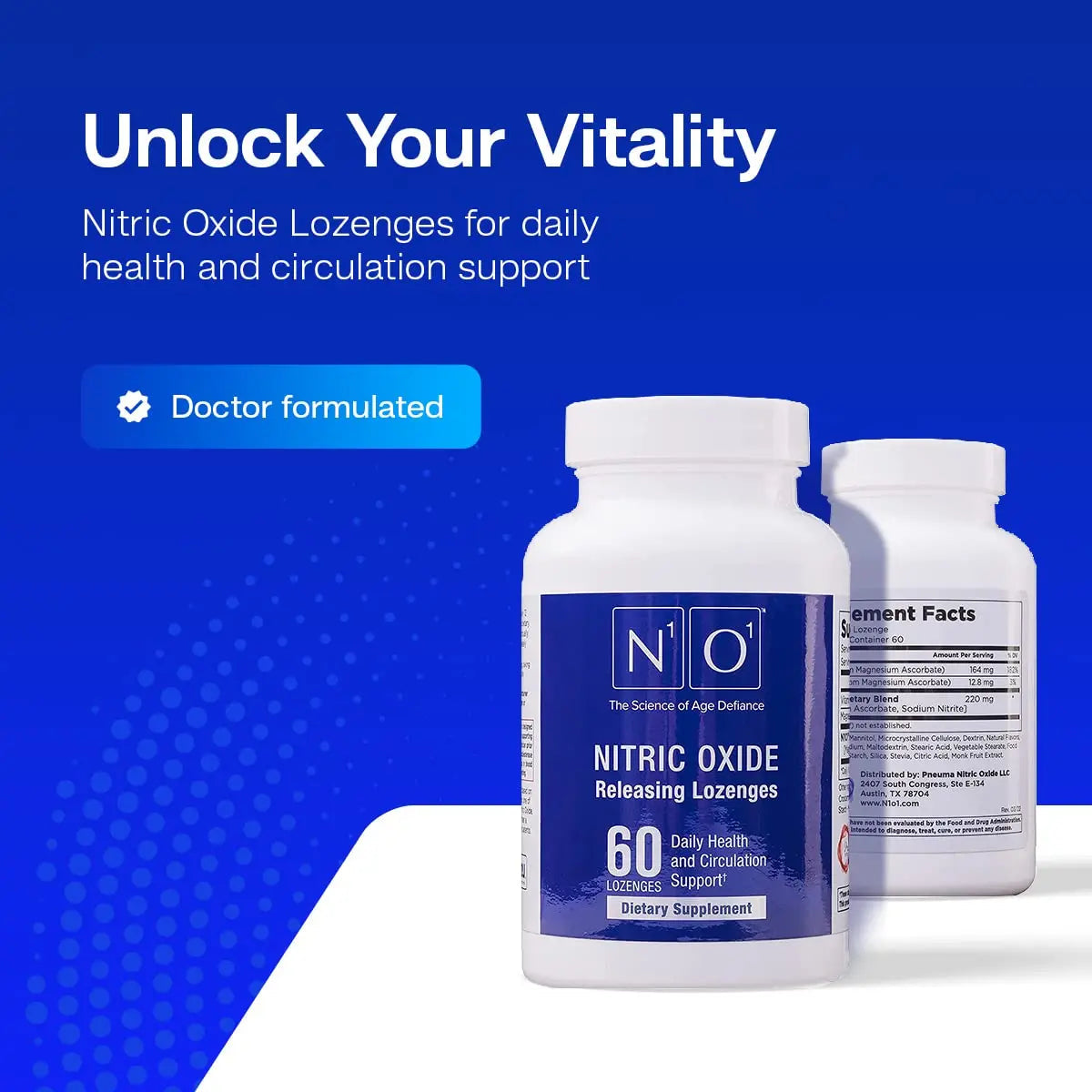 N1O1 Nitric Oxide Lozenges for Heart Health Support - Dietary Supplement N1 O1 NITRIC OXIDE ACTIVATING SERUM Au supplements