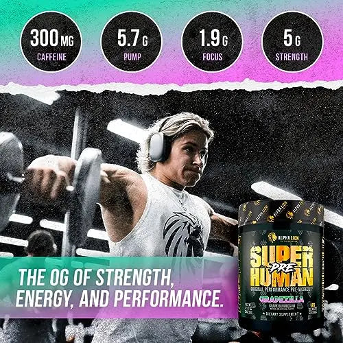 ALPHA LION Superhuman Pre Workout Powder, Beta Alanine, L-Taurine & Tri-Source ALPHA LION Au supplements