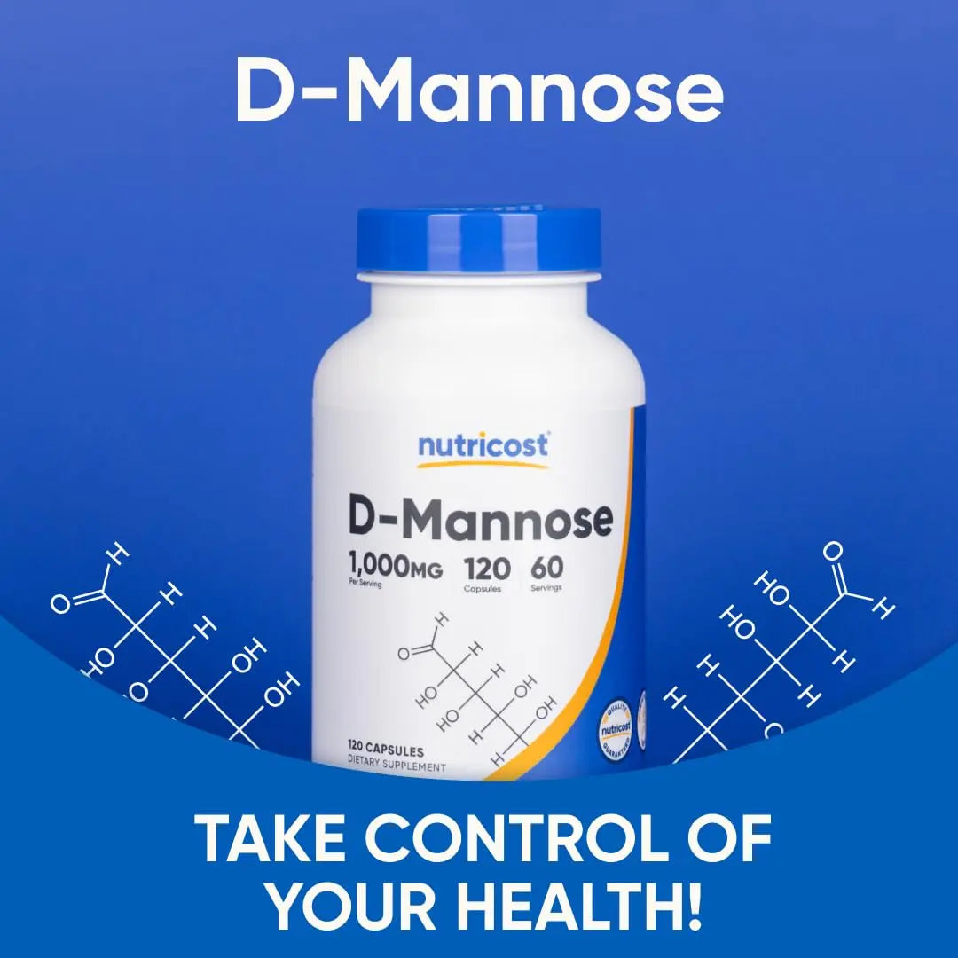 Nutricost D-Mannose 1000mg Per Serving, 120 Capsules - 500mg Per Capsule, Urinary Tract Health, Non-GMO and Gluten Free (Pack of 2) Nutricost Au supplements