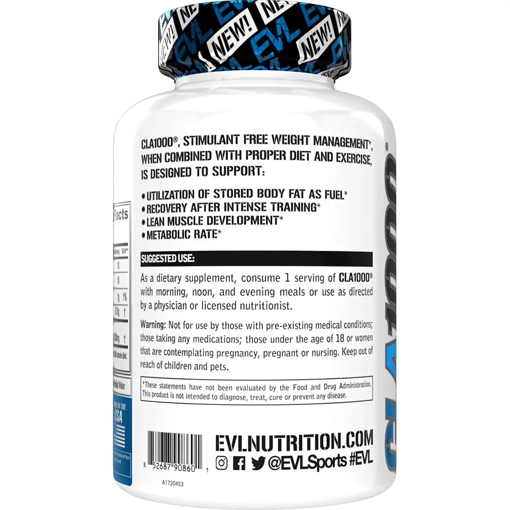Conjugated Linoleic Acid CLA Pills - CLA 1000mg Diet Pills to Support Weight Loss Fat Burning Evlution Au supplements