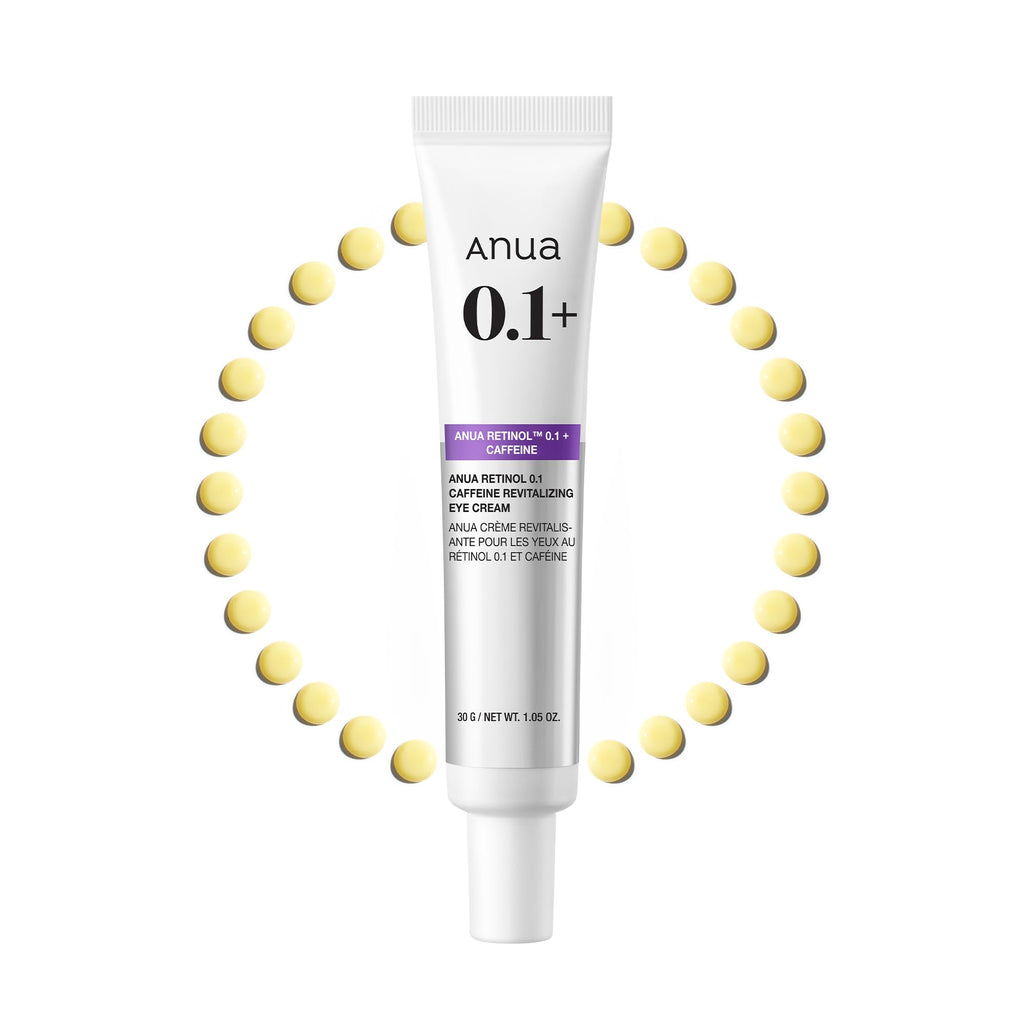Anua Retinol 0.1 Caffeine Revitalizing Eye Cream, Lightweight Formula for Dark Circles & Puffiness