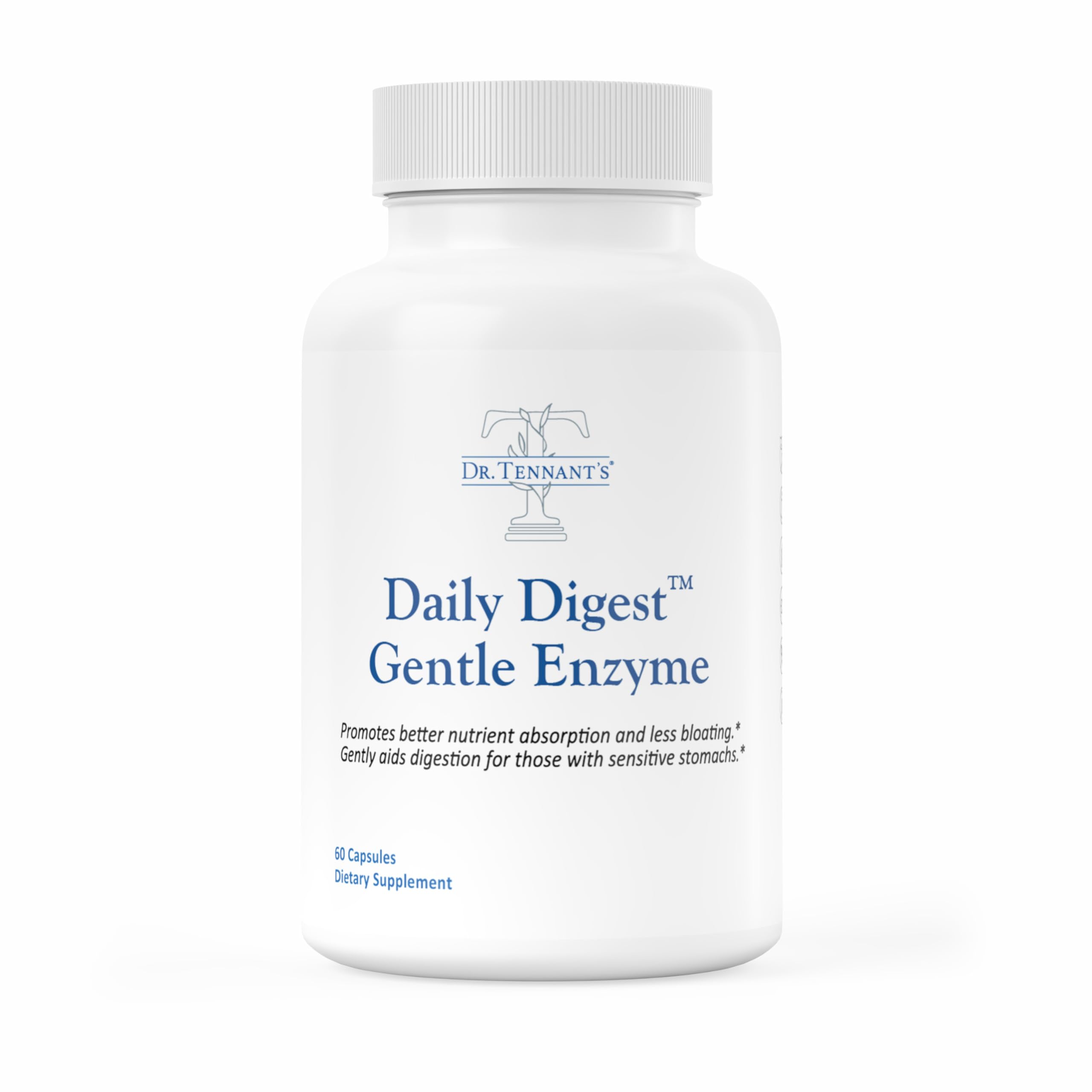 Dr. Tennant's Digestive Enzymes with Bromelain, Papain and Lipase - Bloating Relief and Gas Support for Sensitive Stomachs, Vegan, 27-Enzyme Blend,