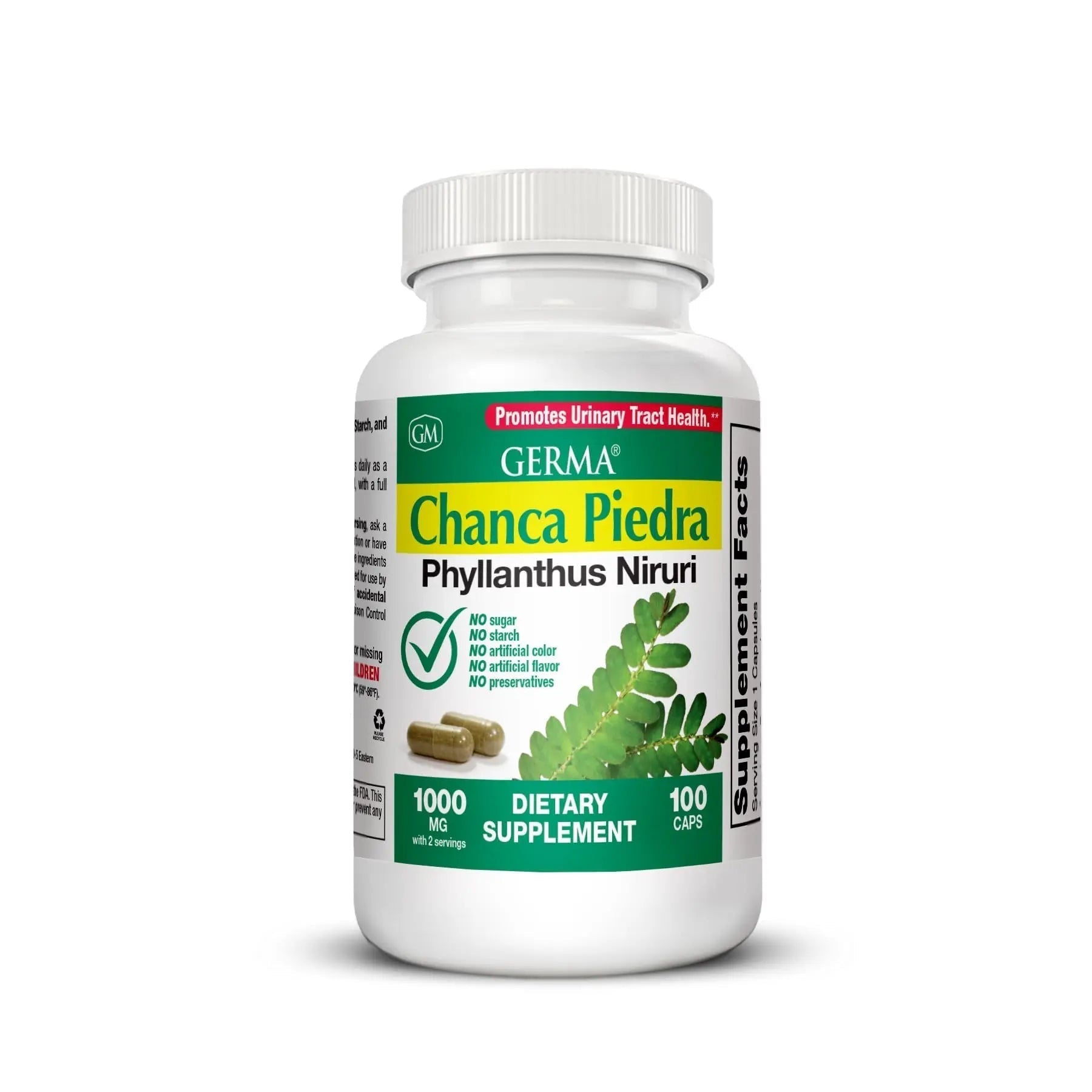 Germa Chanca Piedra Supplement – 500mg Phyllanthus Niruri – Traditional Stone Breaker Herb for Urinary & Kidney Support – Rainforest Botanical – 100% Natural Vegan Capsules, 100 Count Germa Au supplements