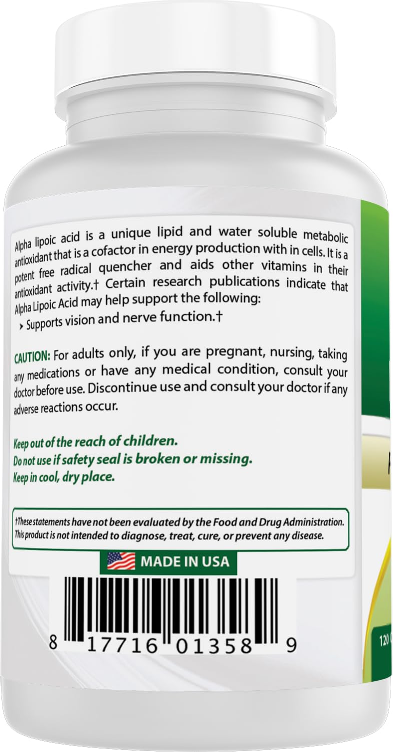 Best Naturals Alpha Lipoic Acid 300 mg 120 Capsules