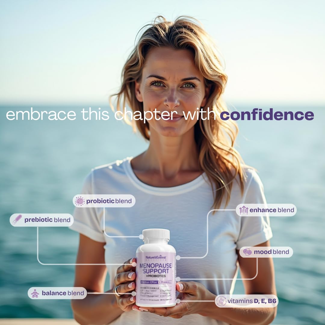 Complete Menopause Supplement for Women – Supports Hormone Balance, Hot Flashes, Night Sweats & Mood – with DIM, Black Cohosh, Dong Quai, Chasteberry, Pre & Probiotics – 90 Capsules – Made in USA Nature's Everest Au supplements