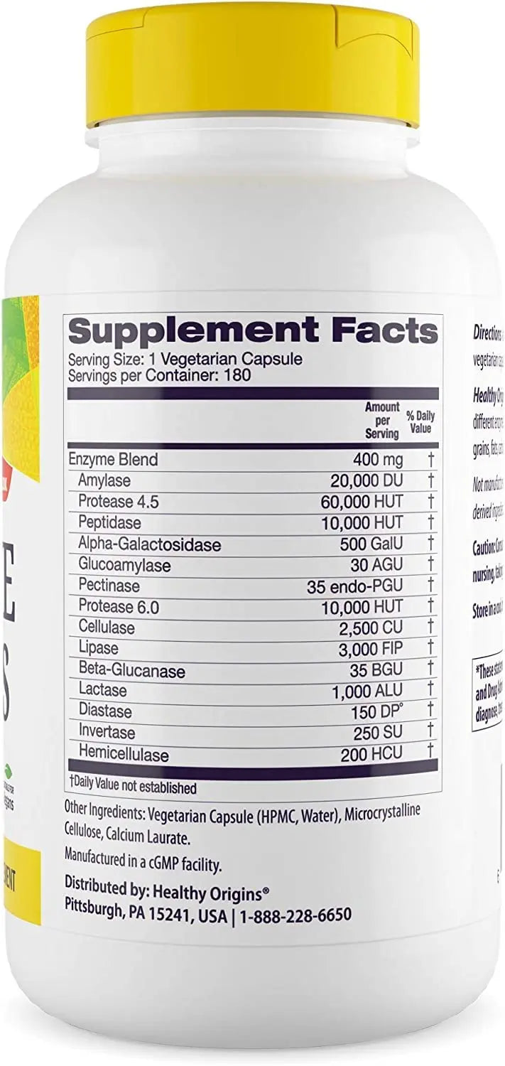 Healthy Origins Digestive Enzymes (NEC) Broad Spectrum - with Protease Healthy Origins Au supplements