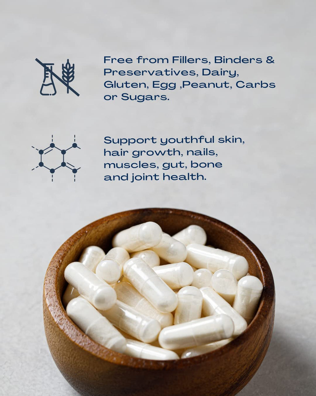 BioOptimal Collagen Peptides Capsules - Grass-Fed, Pasture-Raised Hydrolyzed Protein S]n-GMO, Zero Sugar Daily Pills for Men & Women (180 Capsules)