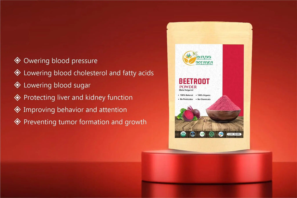 Herbs Botanica Beetroot Powder Organic for Baking and Smoothies | Nitric Oxide Suppement Herbs Botanica Au supplements