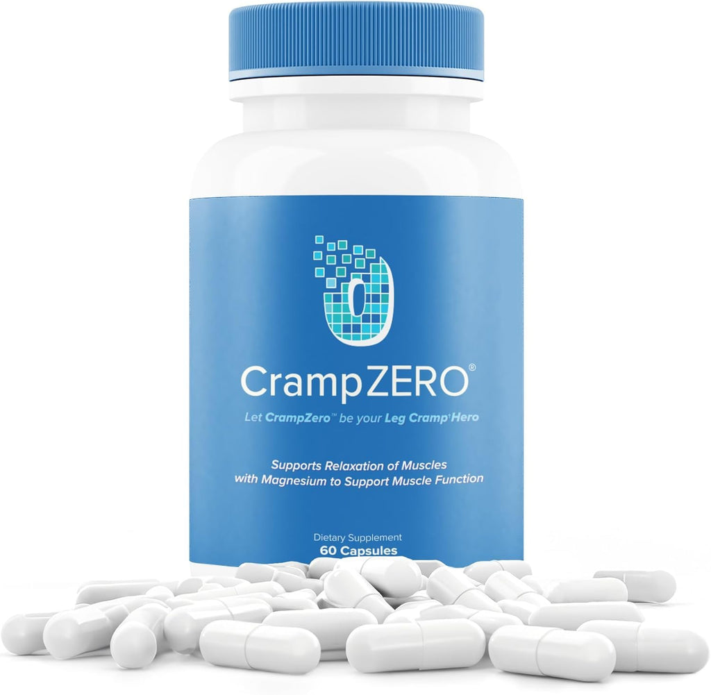 CrampZero Magnesium for Leg Cramps at Night – Potassium Magnesium Supplement with Calcium and Vitamin D3, Supports Muscle Relaxation and Function, Night Leg Cramps Relief, 60 Capsules CrampZero Au supplements