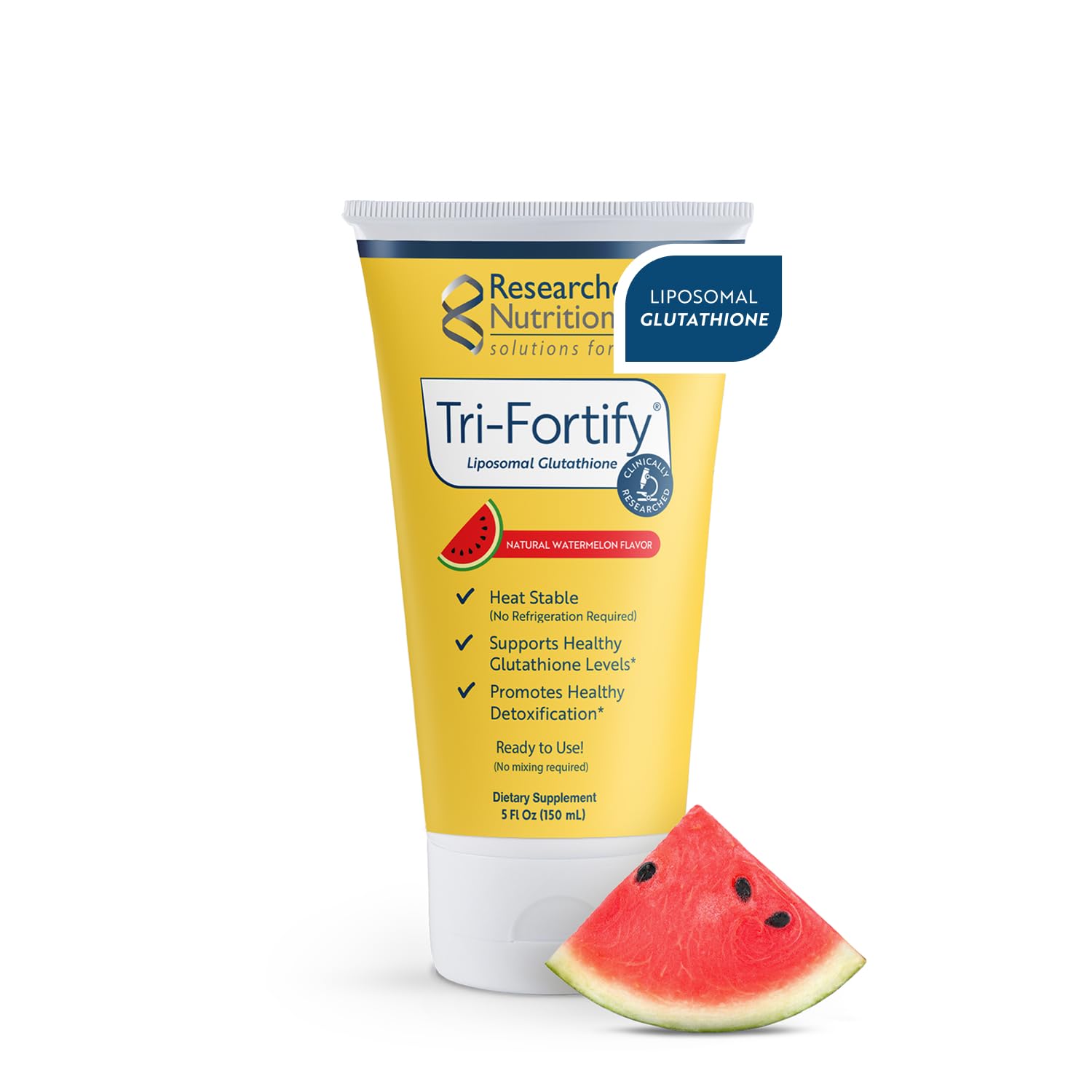 Researched Nutritionals Liposomal Glutathione (450mg) Liquid Gel + Vitamin C - Tri-Fortify - Aid Natural Energy, Immune Support & Detox - Clinically Researched for Absorption - Watermelon (5 Fl Oz) Researched Nutritionals Au supplements