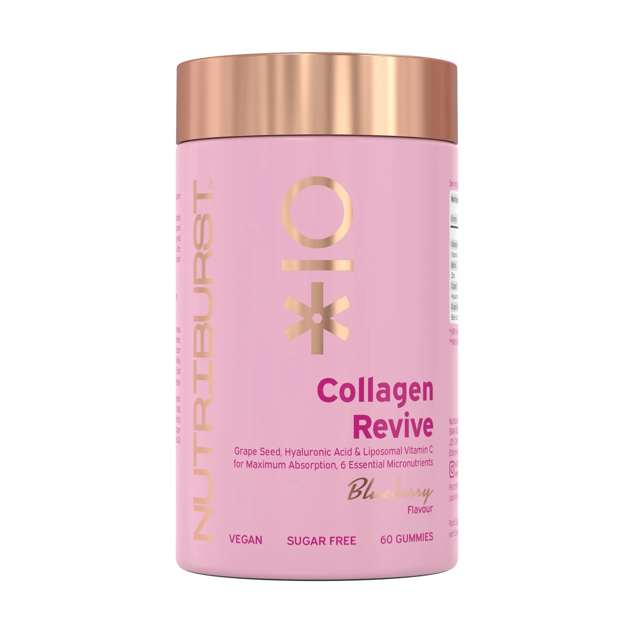 Nutriburst - Vegan Collagen Revive Gummies - Biotin (100µg), Hyaluronic Acid (100mg) + Vitamin C (80mg) Nutriburst Au supplements
