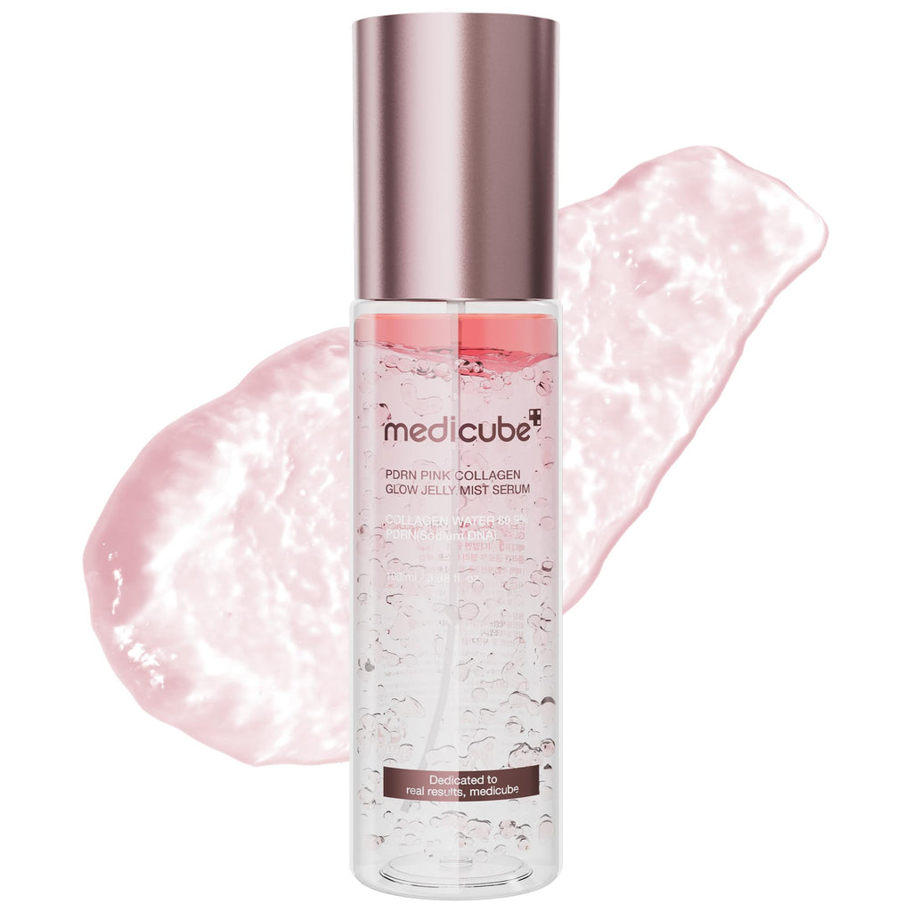 medicube Jelly Mist Serum with Pink PDRN Collagen | Dual-Texture Glow Spray with Niacinamide, Glutathione, Ceramide, Hyaluronic Acid