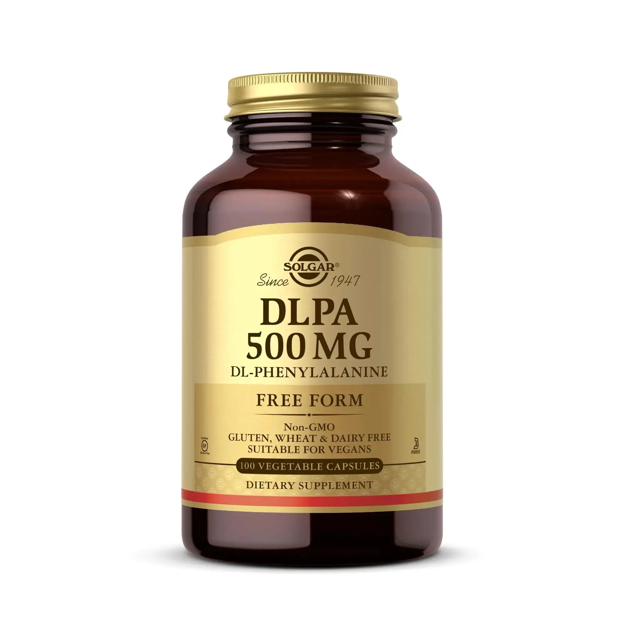 Solgar DLPA 500 mg - 100 Vegetable Capsules - Free Form DL-Phenylalanine - Non-GMO, Vegan, Gluten Free, Dairy Free, Kosher - 100 Servings Solgar Au supplements