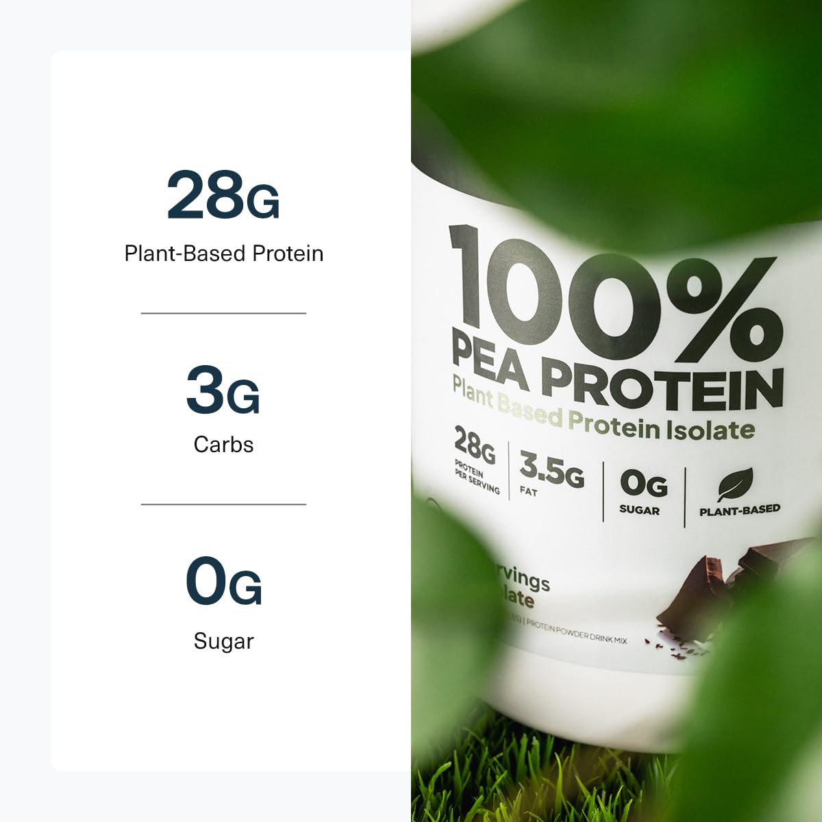 Transparent Labs 100% Pea Protein Powder - 28g Organic Plant Protein per Serving, Clean Pea Isolate Powder, USDA Organic, Vegan, Gluten-Free, Sugar-Free, Non-GMO - 30 Servings, Chocolate