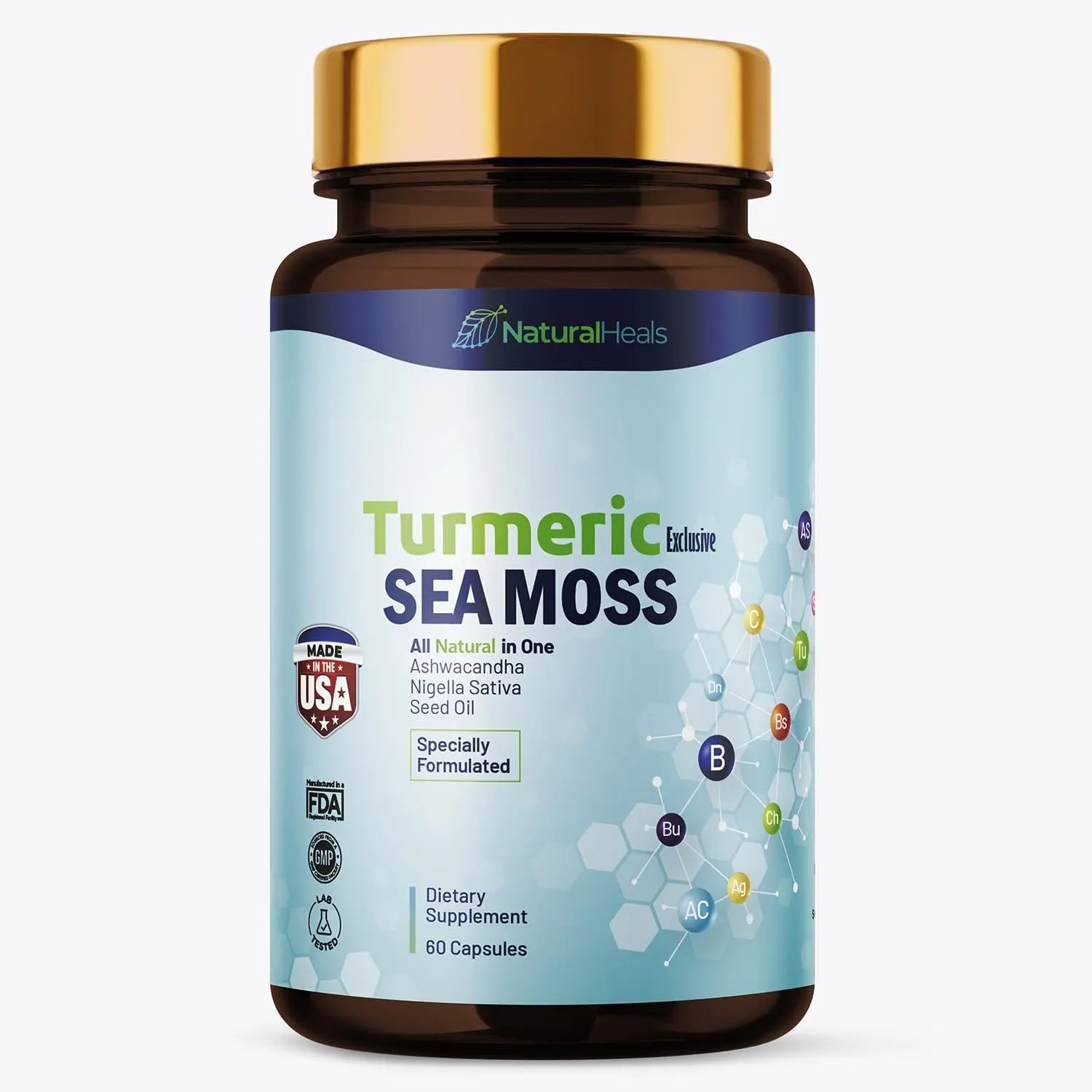 Natural Heals Sea Moss 3000mg: Black Seed Oil 2000mg Ashwagandha 1000mg Turmeric Natural Heals Au supplements
