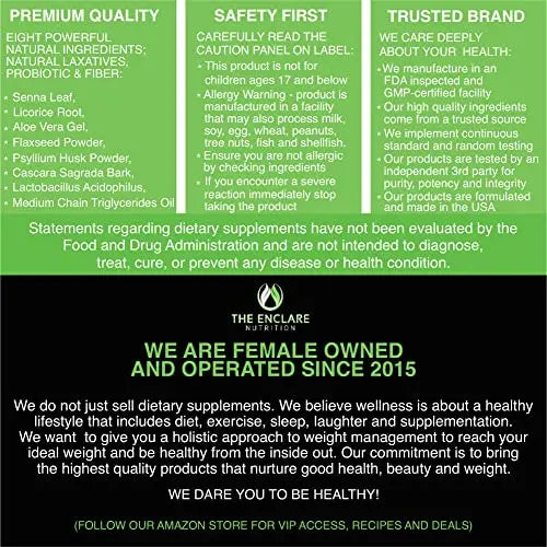 Colon Cleanse Fast-Acting Colon Cleanser Detox; Healthy Bowel Movement THE ENCLARE NUTRITION Au supplements