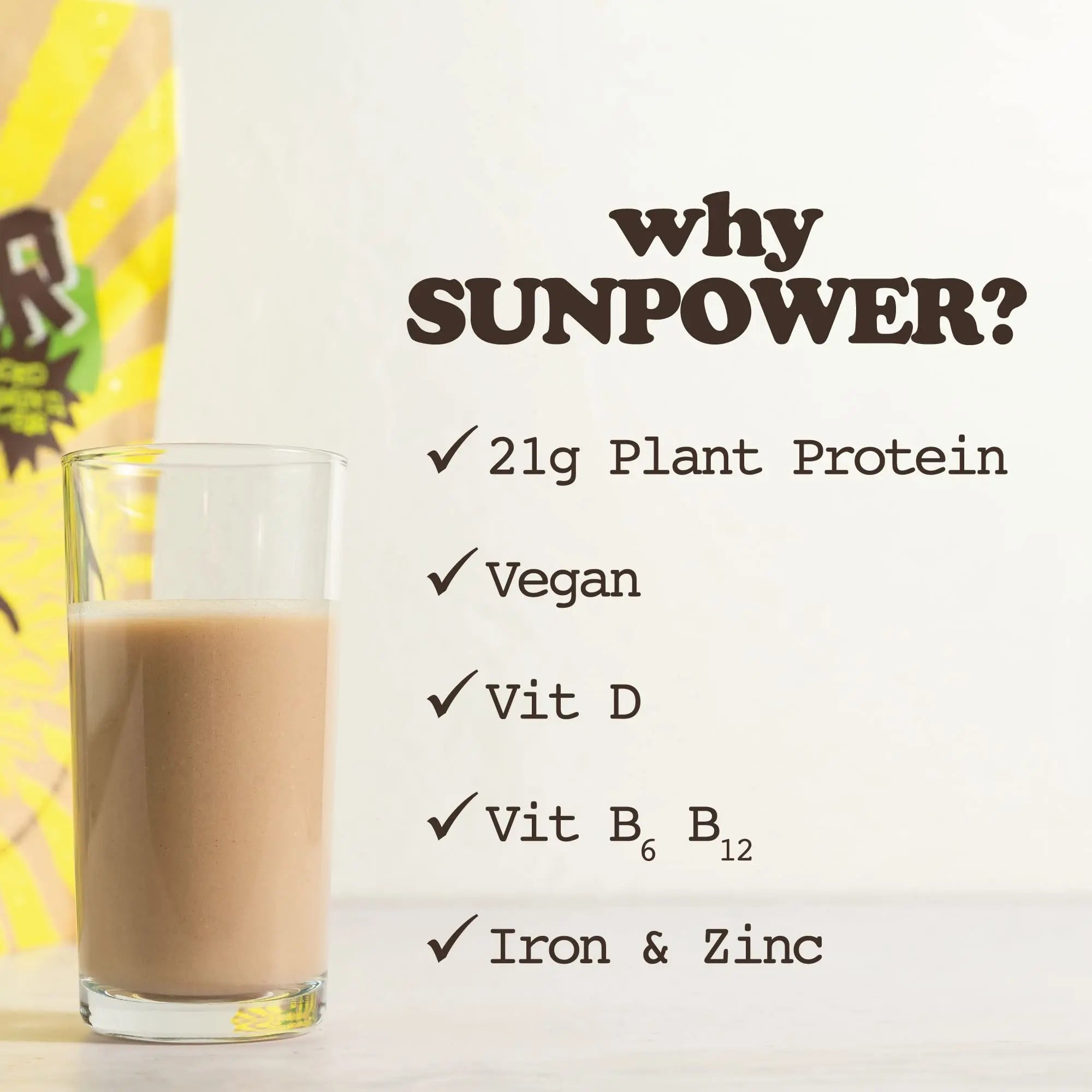 SunPower Vegan Protein Powder - 21g Plant Protein per Serving - Pea, Sunflower SunPower Au supplements