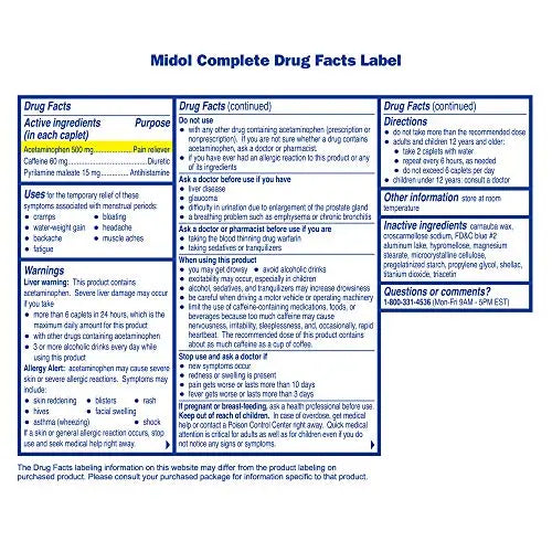 Midol Complete, Menstrual Period Symptoms Relief Including Premenstrual Cramps Midol Au supplements