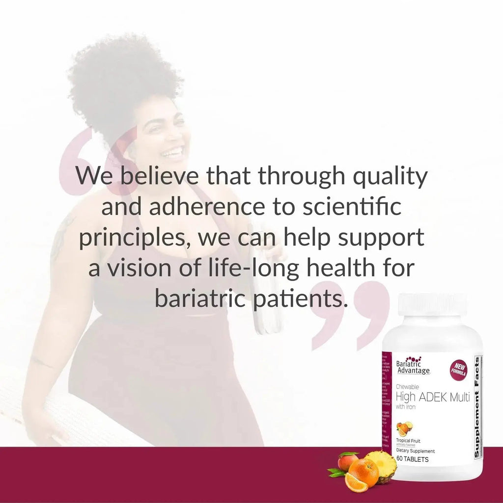 Bariatric Advantage Chewable High ADEK with Iron - for Bariatric Patients - High Potency Vitamin A, D, E & K - Includes B-Vitamins Bariatric Advantage Au supplements