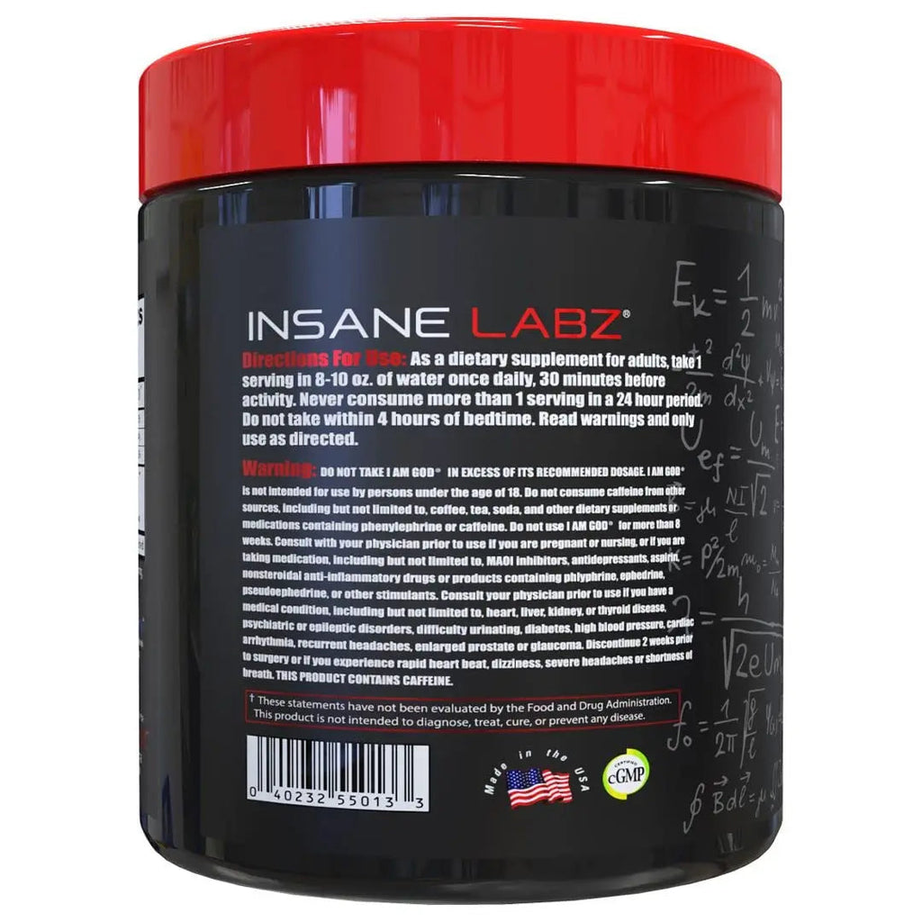 Insane Labz I am God Pre Workout, High Stim Pre Workout Powder Loaded with Creatine Insane Labz Au supplements