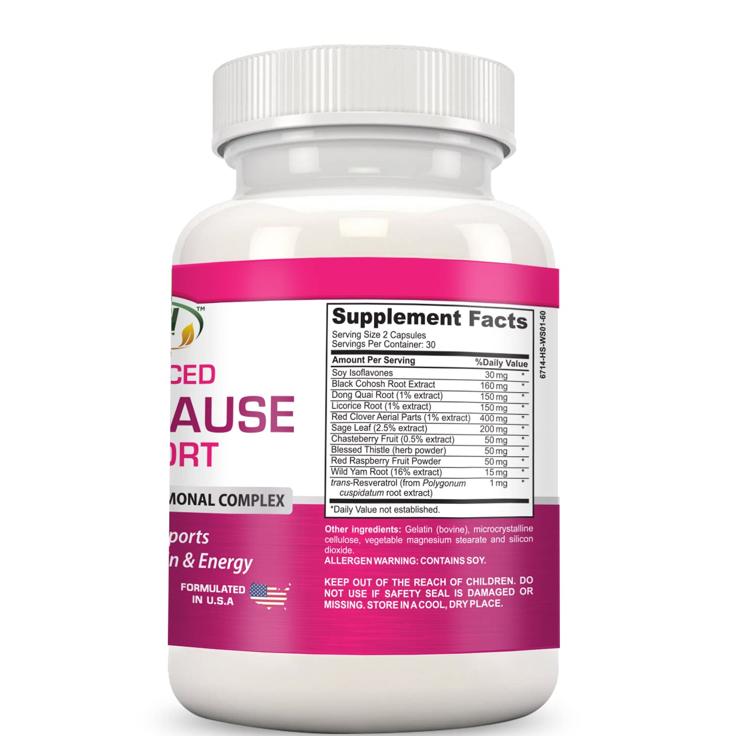 Advanced Menopause Support - Natural Female Hormonal Complex for Hot Flashes, Mood Swings & Vaginal Dryness - Black Cohosh, Soy Isoflavones & Herbal Extract Formula - Does Not Include Hormones Gold Banner Au supplements