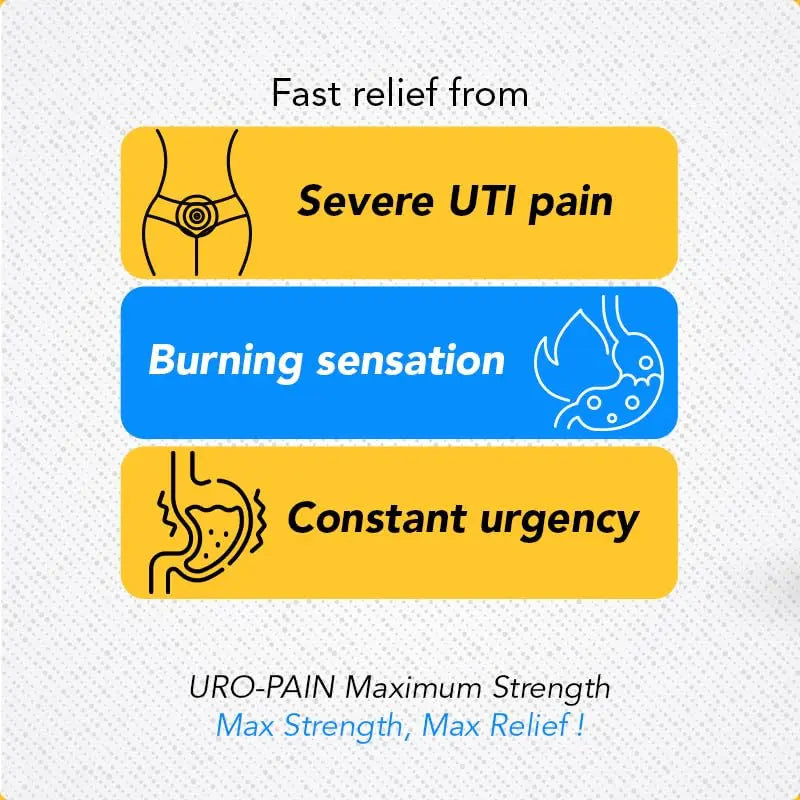 Rising Health - URO Pain Maximum Strength | Urinary Tract Pain Relief | Relief from Pain, Burning and Urgency | 24 Count Rising Au supplements