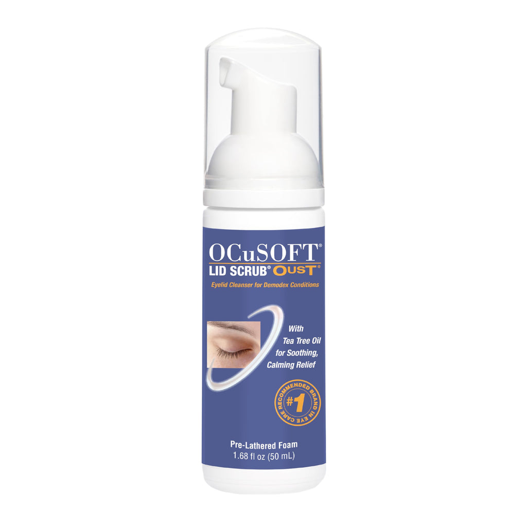 OCuSOFT Oust Demodex Foam Cleanser - Extra Strength - Foaming Cleanser for Eyelids & Eyelashes with Tea Tree Oil