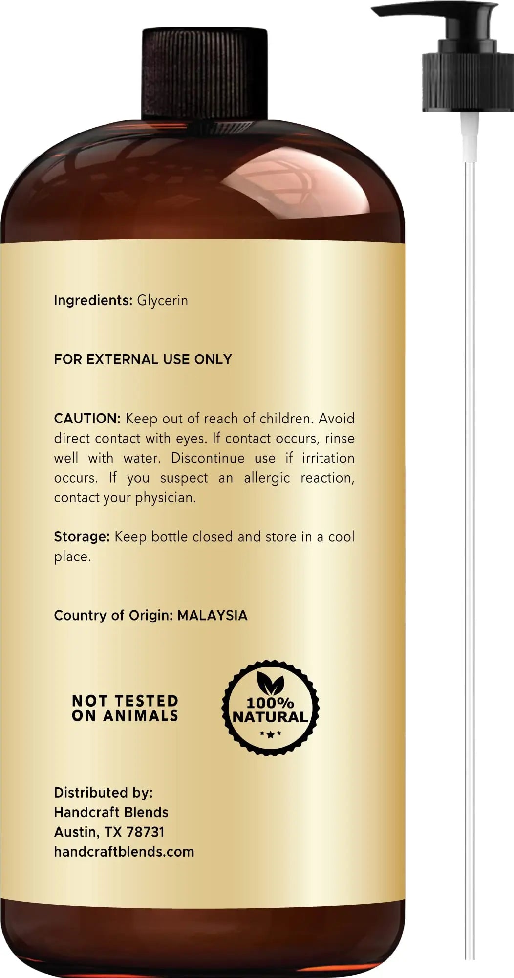 Handcraft Blends Vegetable Glycerin for Skin and Hair 28 oz - Pure Vegetable Glycerin Liquid Handcraft Blends Au supplements