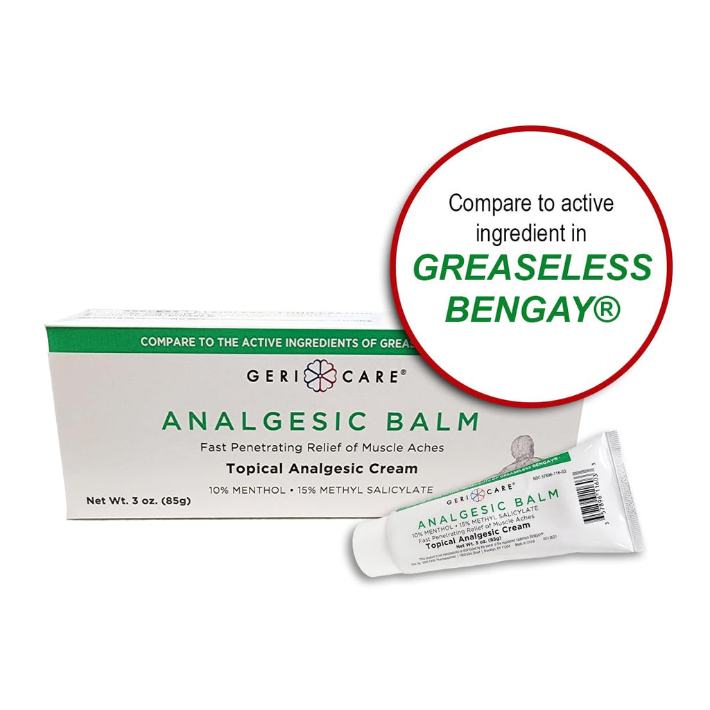 GeriCare Topical Analgesic Cream, Menthol 10%, Methyl Salicylate 15%, Fast Absorption, Pain Relief of Minor Muscle Aches, Body Stiffness, Joint Pain & Soreness, 3 Ounce (Pack of 1) GeriCare Au supplements