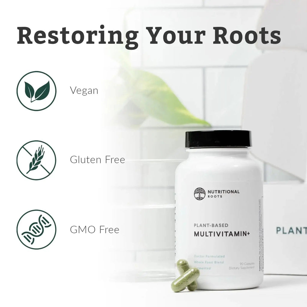 Nutritional Roots Multivitamin+, Award-Winning Plant-Based (Vegan) Multivitamin, Organic Vegetables & Herbs Nutritional Roots Au supplements