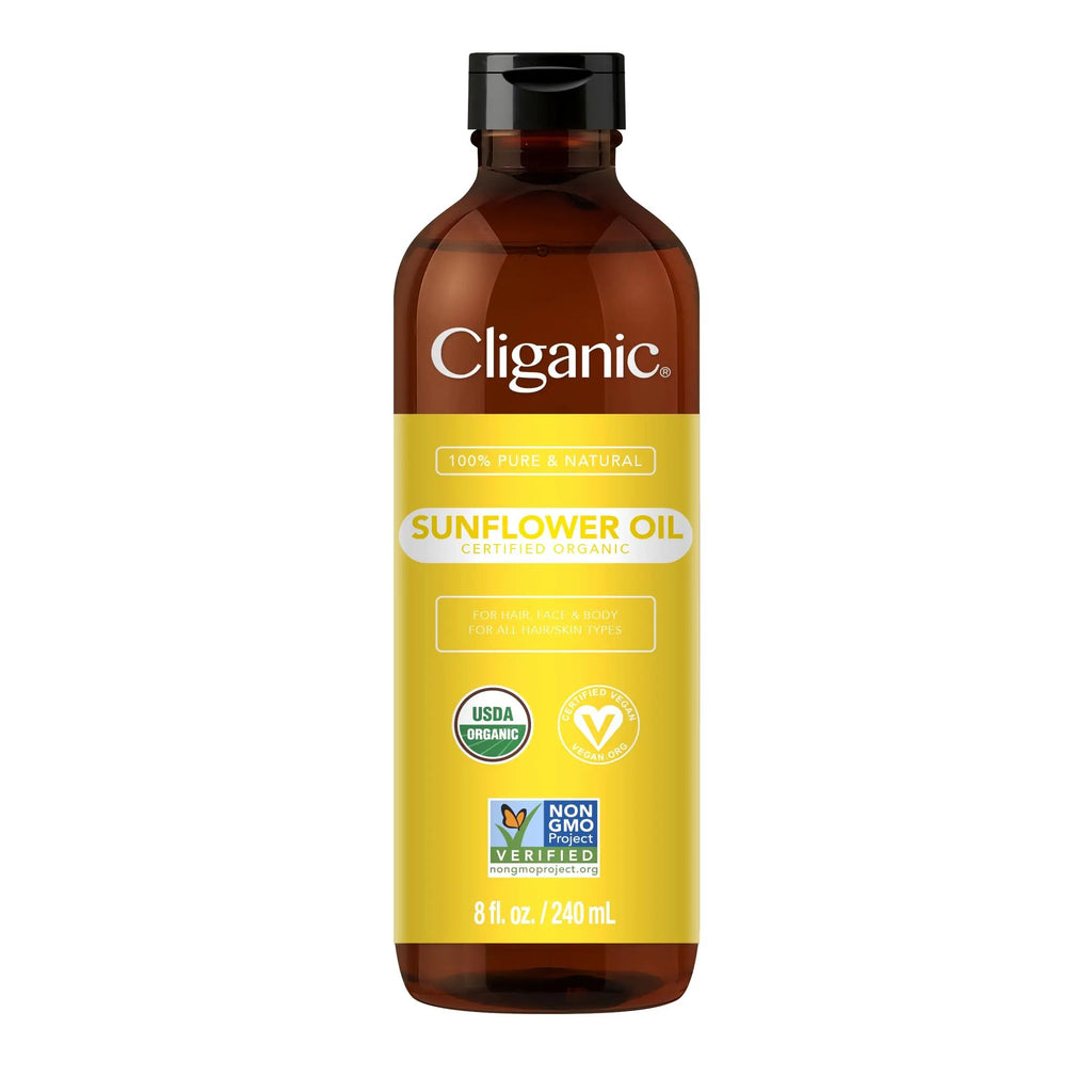 Cliganic Organic Sunflower Oil, 100% Pure (8oz) - For Skin, Hair & Face | Natural Cold Pressed Unrefined Cliganic Au supplements