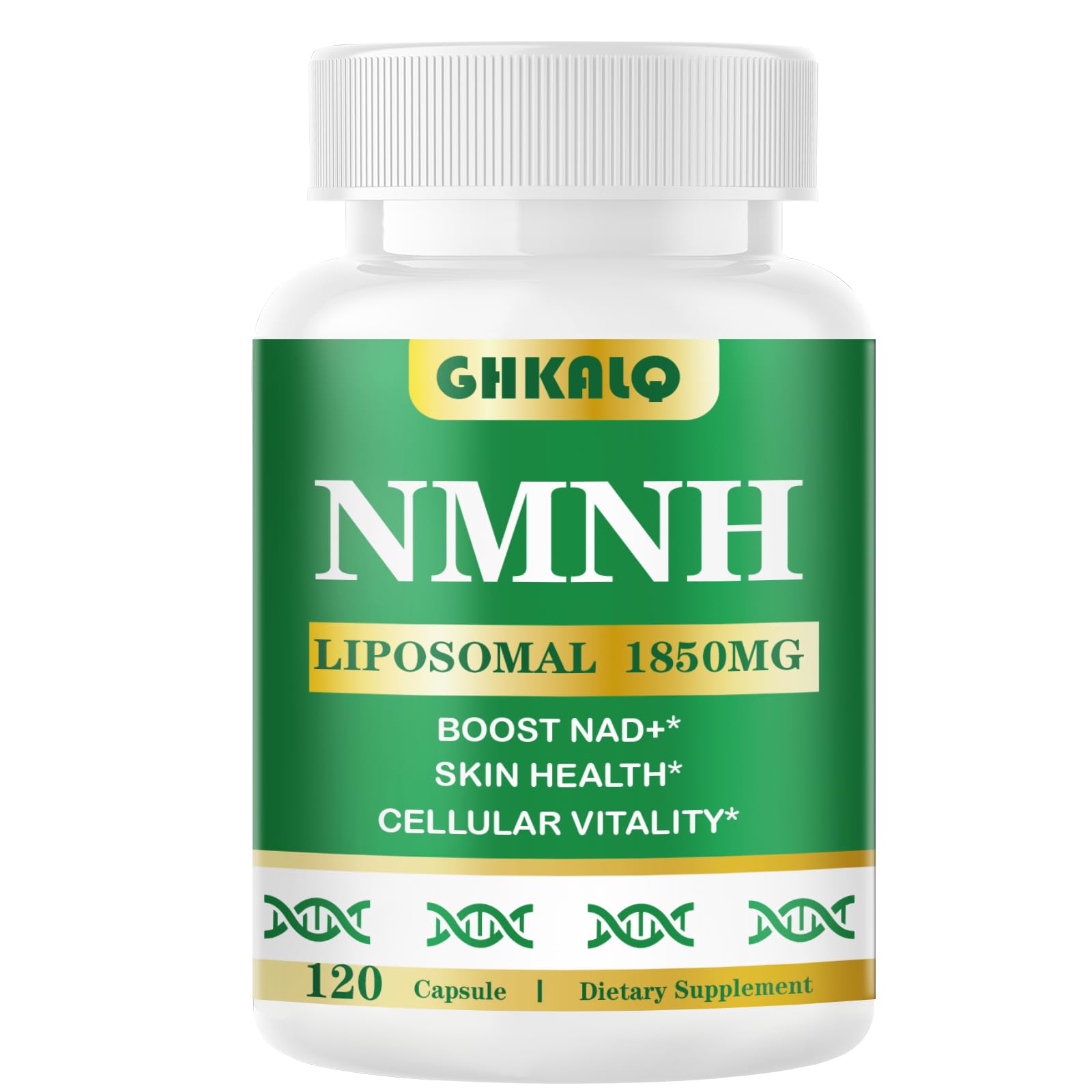 GHKALQ NMNH Supplement 1000mg,Liposomal Pure Nicotinamide Mononucleotide,Boost NAD Level with Resveratrol & Nicotinamide Riboside NR,High Absorption,for Cellular,Energy,Non-GMO,Vegan,120 Capsules GHKALQ Au supplements