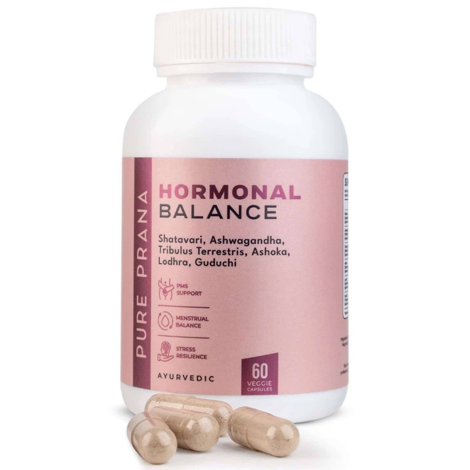 Pure Prana Ayurvedic Hormone Balance for Women - Shatavari & Ashwagandha Supplement for PMS Relief & Menstrual Support - Menopause, Perimenopause & Cortisol Support - 60 Capsules Pure Prana Au supplements