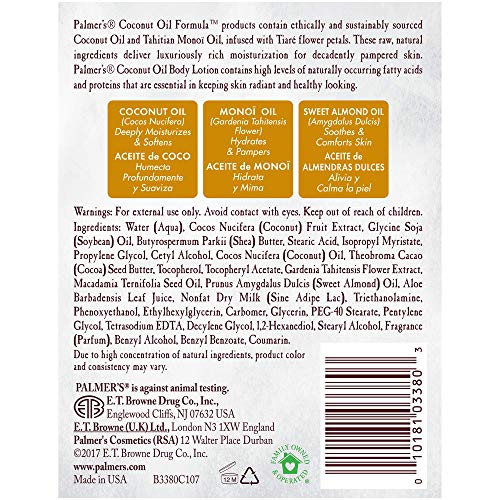 Palmer's Coconut Oil Formula Body Lotion for Dry Skin, Hand & Body Moisturizer with Green Coffee Extract & Vitamin E