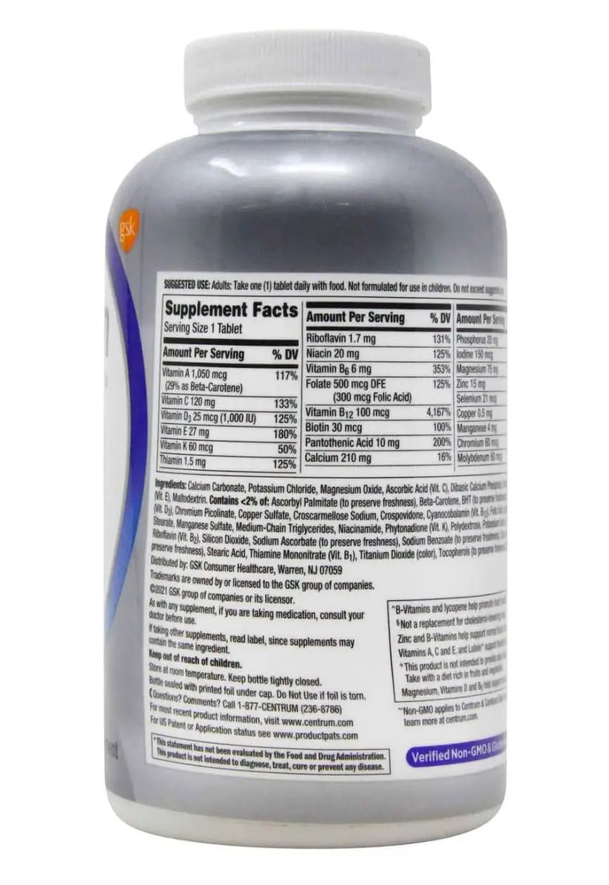Centrum Men 50+ Multivitamin Tablet Age 50 and Older 275ct Centrum Au supplements