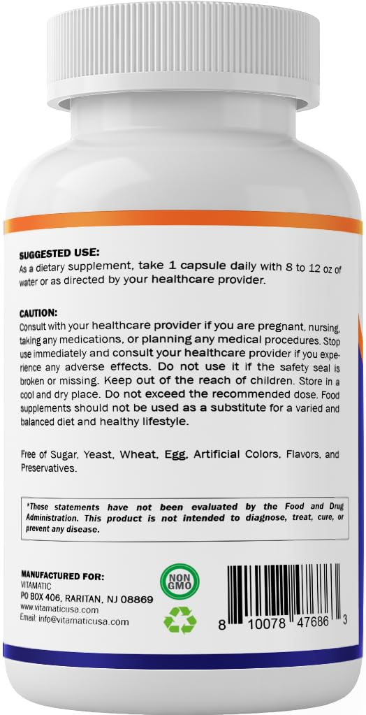 Vitamatic Cortisol Health Support - 90 Veggie Capsules - Made with Adaptogenic Blend with Ashwagandha, Rhodiola, Magnolia, L-Theanine, Phosphatidylserine Vitamatic Au supplements