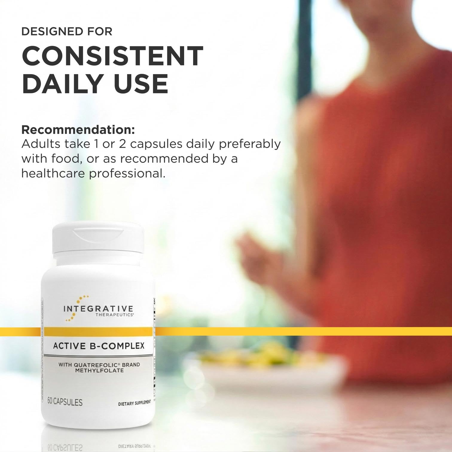 Integrative Therapeutics Active B-Complex - with Choline and Methylfolate - Cellular Energy, Immune Function & Heart Health Support with Vitamins B2, B6 & B12