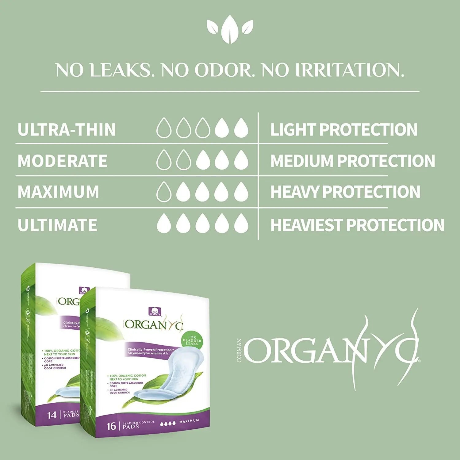 Organyc 100% Organic Cotton Light Incontinence Liners for Bladder Leakage Control Organyc Au supplements