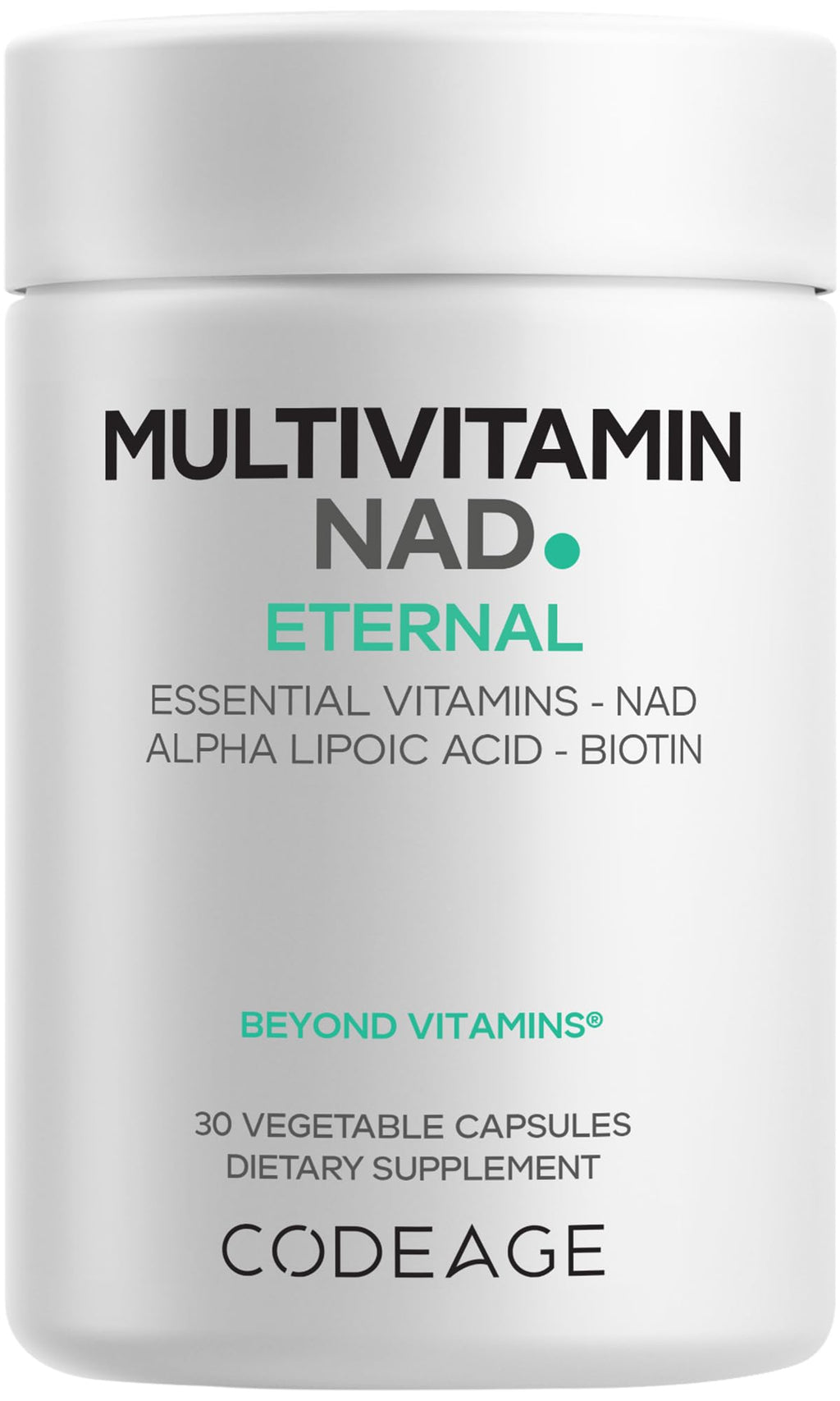 Codeage Multivitamin NAD Supplement - NAD+ Energy & Healthy Aging Support - Vitamin D3 K2, P5P, Methylated B12, Alpha Lipoic Acid, Folate, Riboflavin, Biotin, B Complex Pills - Non-GMO - 30 Capsules Codeage Au supplements