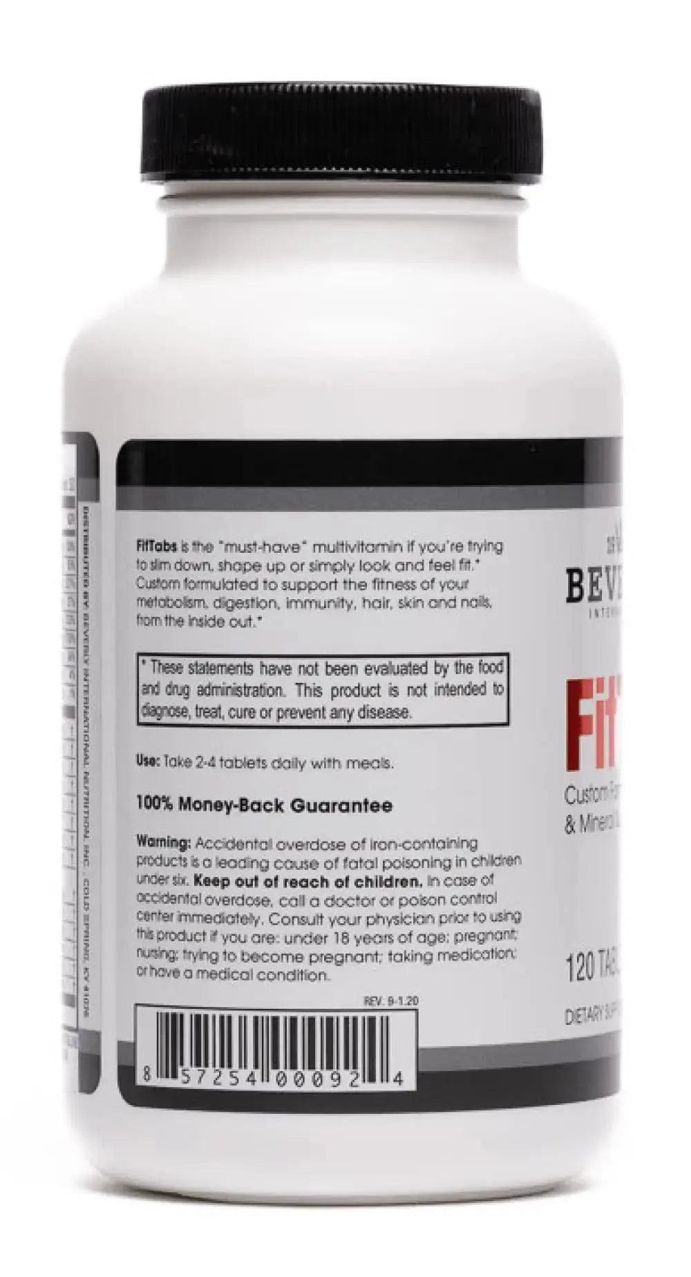 Beverly International Fit Tabs Daily Multi-Vitamin/Mineral with Iron Peptonate,120 Tablets. (30 Servings) Notice The Difference Beverly International Au supplements