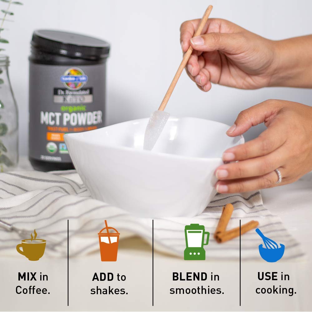 Garden of Life Dr. Formulated Keto Organic MCT Powder - 30 Servings, 6g MCTs from Coconuts plus Prebiotic Fiber & Probiotics