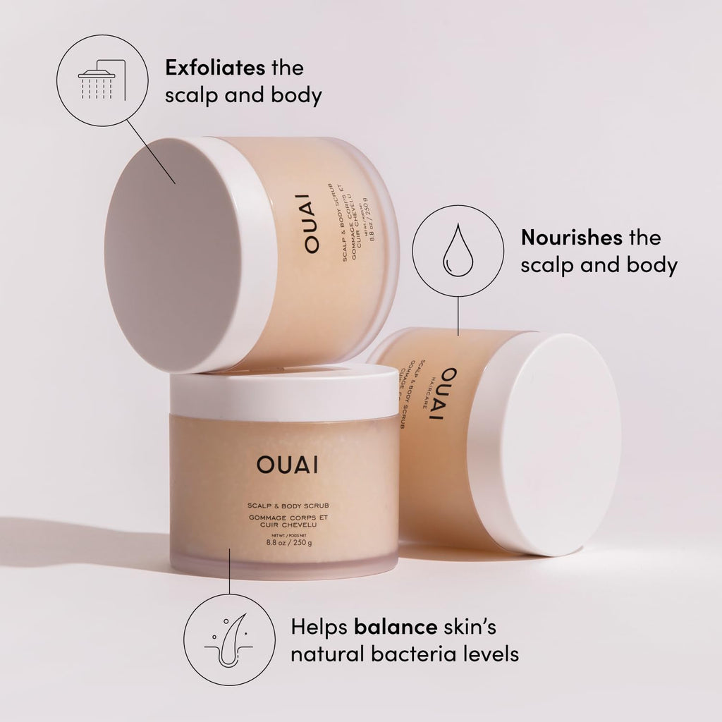 OUAI Travel Kit - Includes Travel Size Leave In Conditioner, Detox Shampoo, Fine to Medium Hair Mask, Scalp & Body Scrub (4 Count) OUAI Au supplements