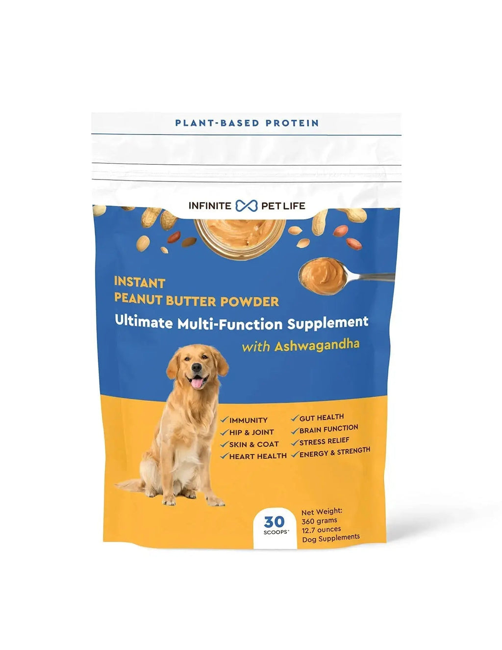 Infinite Pet Life Ultimate Multi-Function Peanut Butter Dog Vitamin Powder | 12.7 oz | All-Inclusive Dog Vitamins and Supplements Infinite Pet Supplements Au supplements
