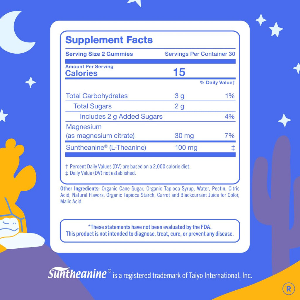 FIRST DAY Kids Magnesium Citrate Gummies (Ages 4+) with No Melatonin | Calm Kids Magnesium Gummies | Bedtime Supplement for Better Sleep with Suntheanine