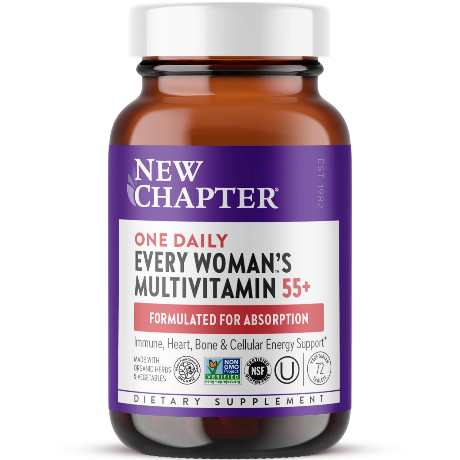 New Chapter Women’s Multivitamin 55+, Astaxanthin, B6, B12, D3, Vitamin C & Zinc, Immune, Heart, Cellular Energy, and Bone Support, Gentle on The Stomach