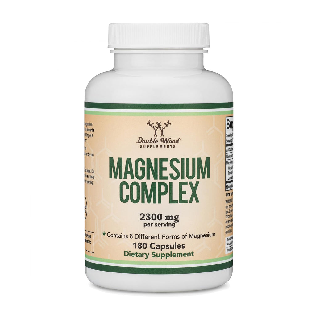 Magnesium Complex Supplement 180 Capsules (426mg Elemental Magnesium Provided by 2,300mg of Eight Different Forms of Magnesium) MAG-8 Provides 100% Daily Recommended Value of Magnesium by Double Wood Double Wood Supplements Au supplements