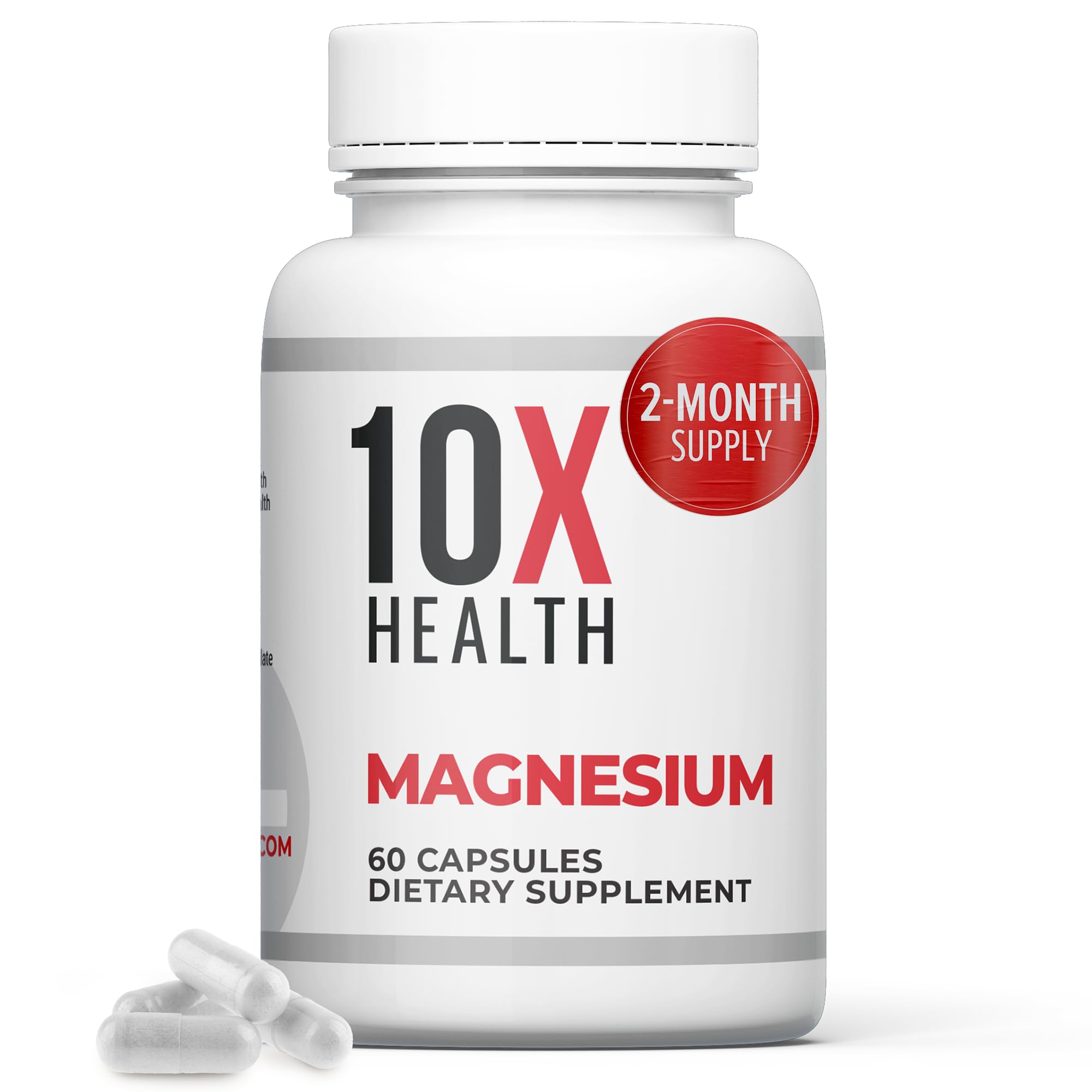 10X Health Magnesium Supplements - High-Absorption Magnesium Citrate for Sleep, Muscle & Nerve Support