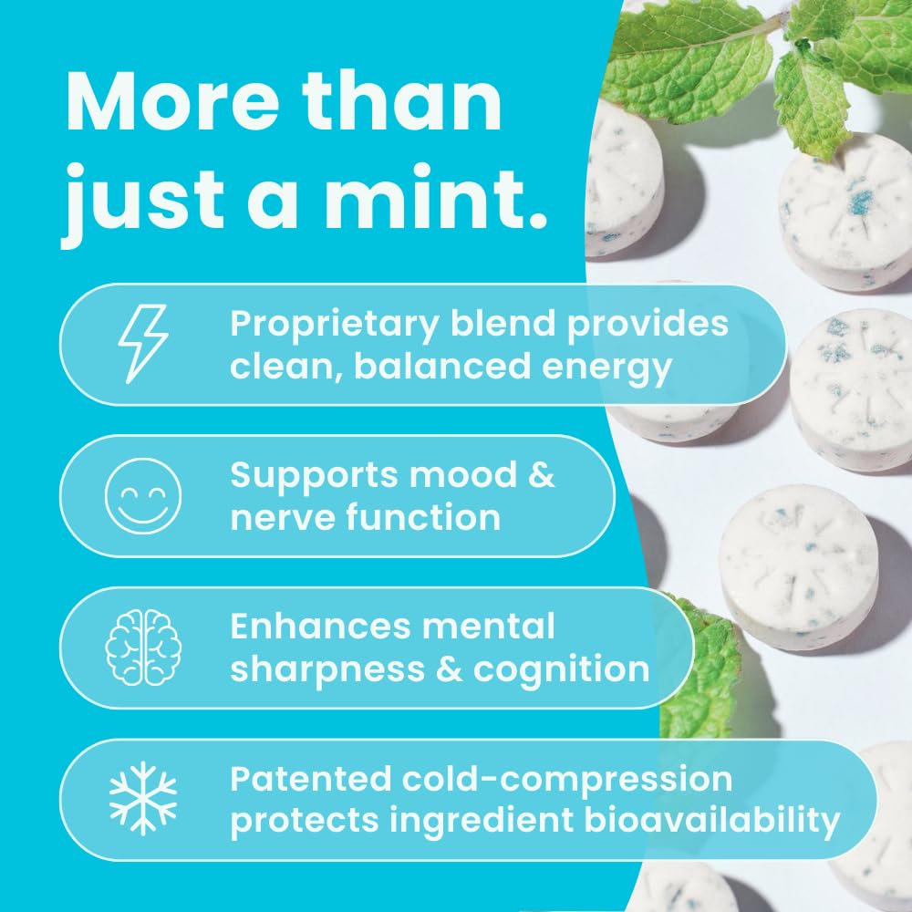 NeuroGum Energy Caffeine Mints (144 Pieces) - Sugar Free with L-theanine + Natural Caffeine + Vitamin B12 & B6 - Nootropic Energy & Focus Supplement for Women & Men - Keto & Vegan, Peppermint Flavor NeuroGum Au supplements